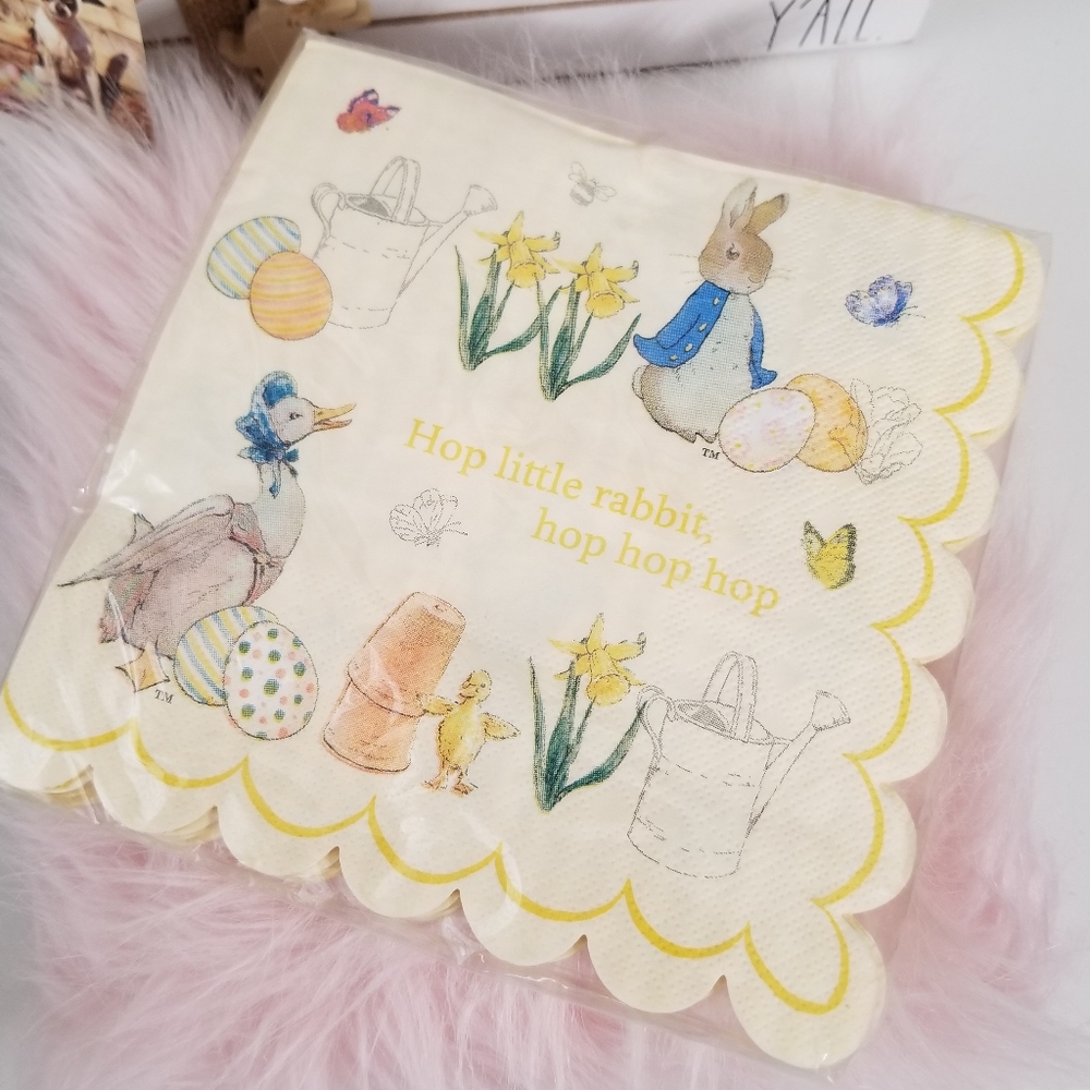 Beateix Potter Peter Rabbit Brevage Napkin 20 pcs 13"x13" by Meri Meri NWT